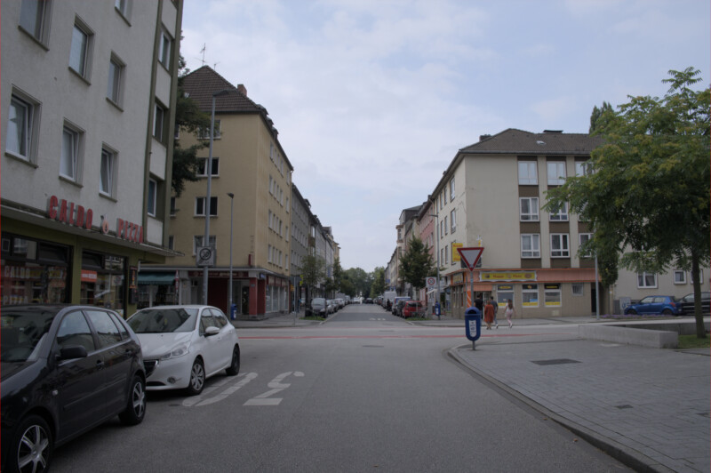 Ansicht der Schalker Straße an der Ecke Grillostraße in Richtung Schalker Markt.